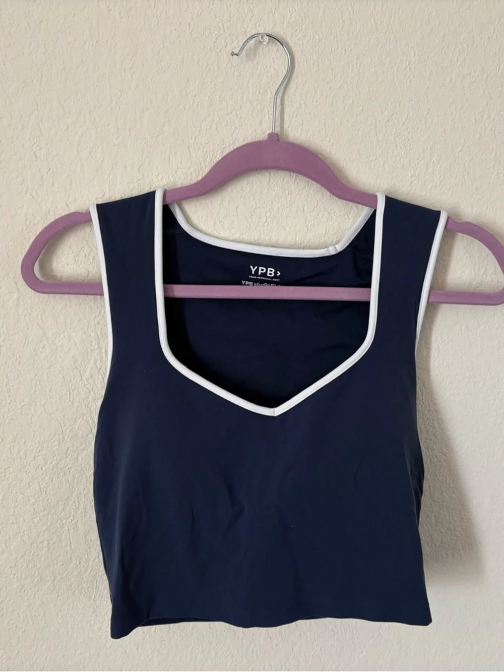 YPB Navy Contrast-Trim Tank Top - Picture 2 of 5